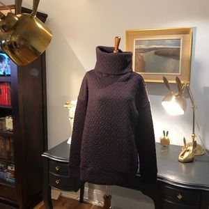 GAP Fit Quilted Warm Cozy Thick Burgundy Sweater